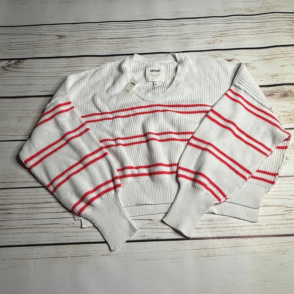 Aerie Classic White Knit Sweater